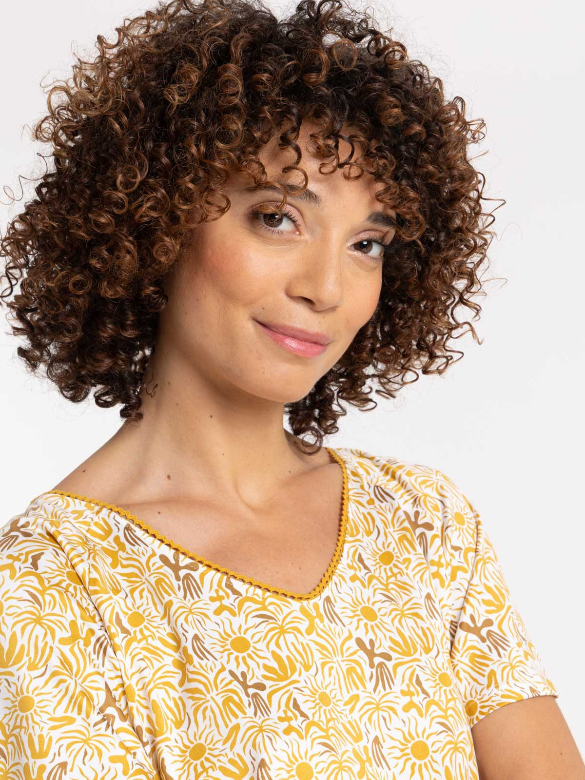 T-shirt col V imprimé femme T-shirt col V imprimé femme