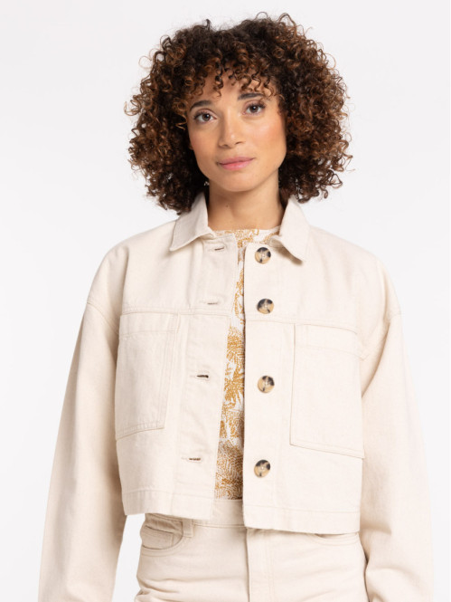 Veste écru en coton femme Veste écru en coton femme