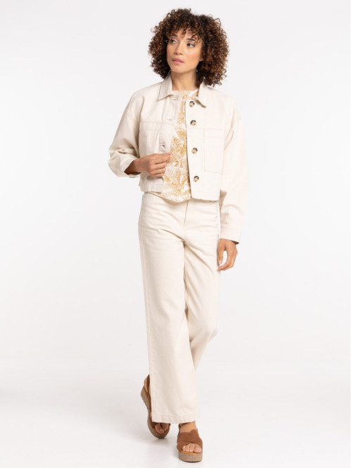 Veste écru en coton femme