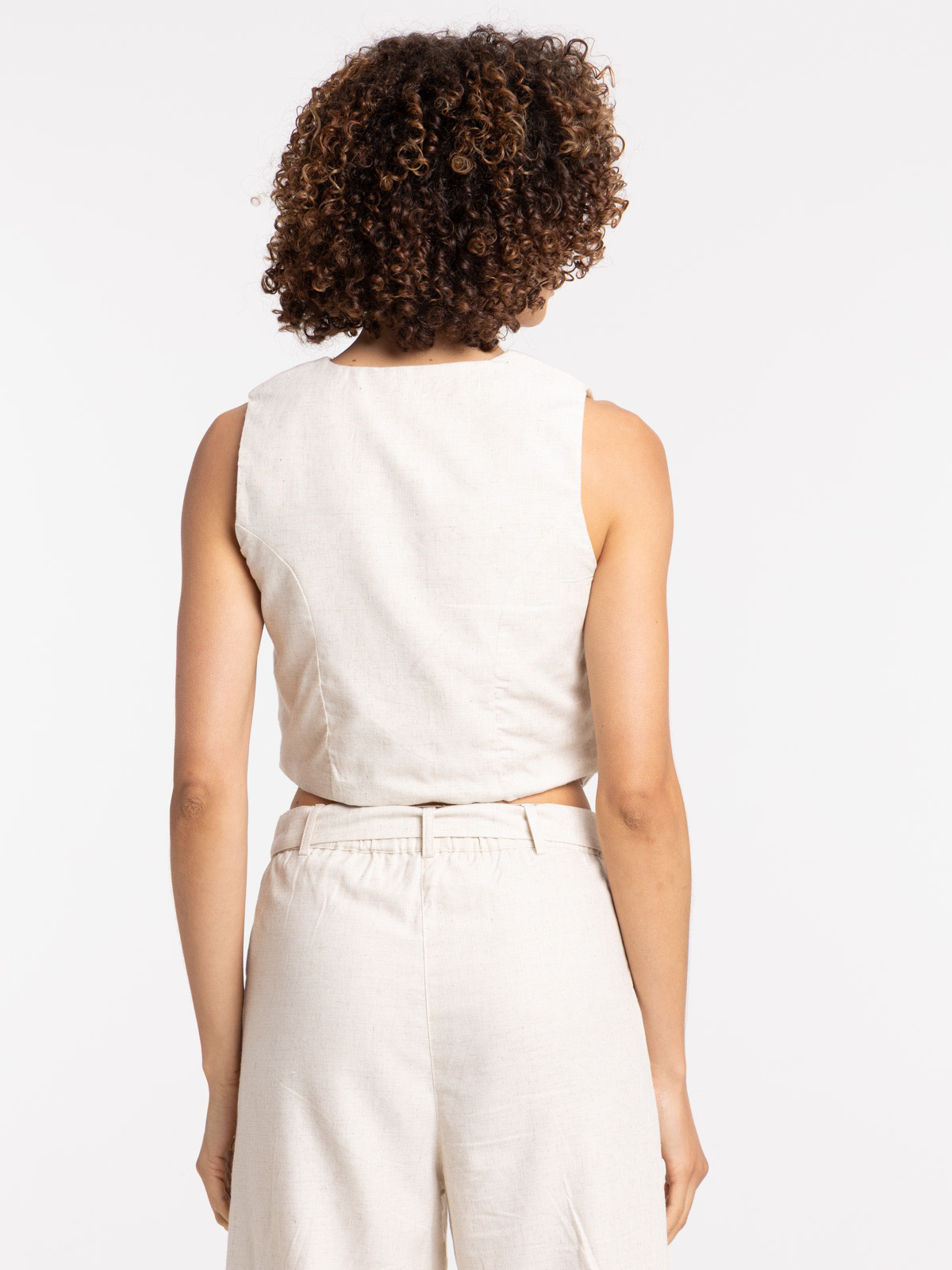 Gilet boutonné sans manches femme
