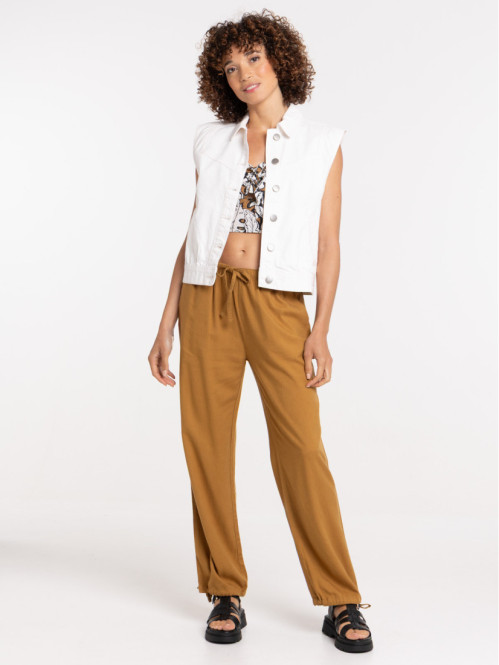 Veste sans manches écru femme