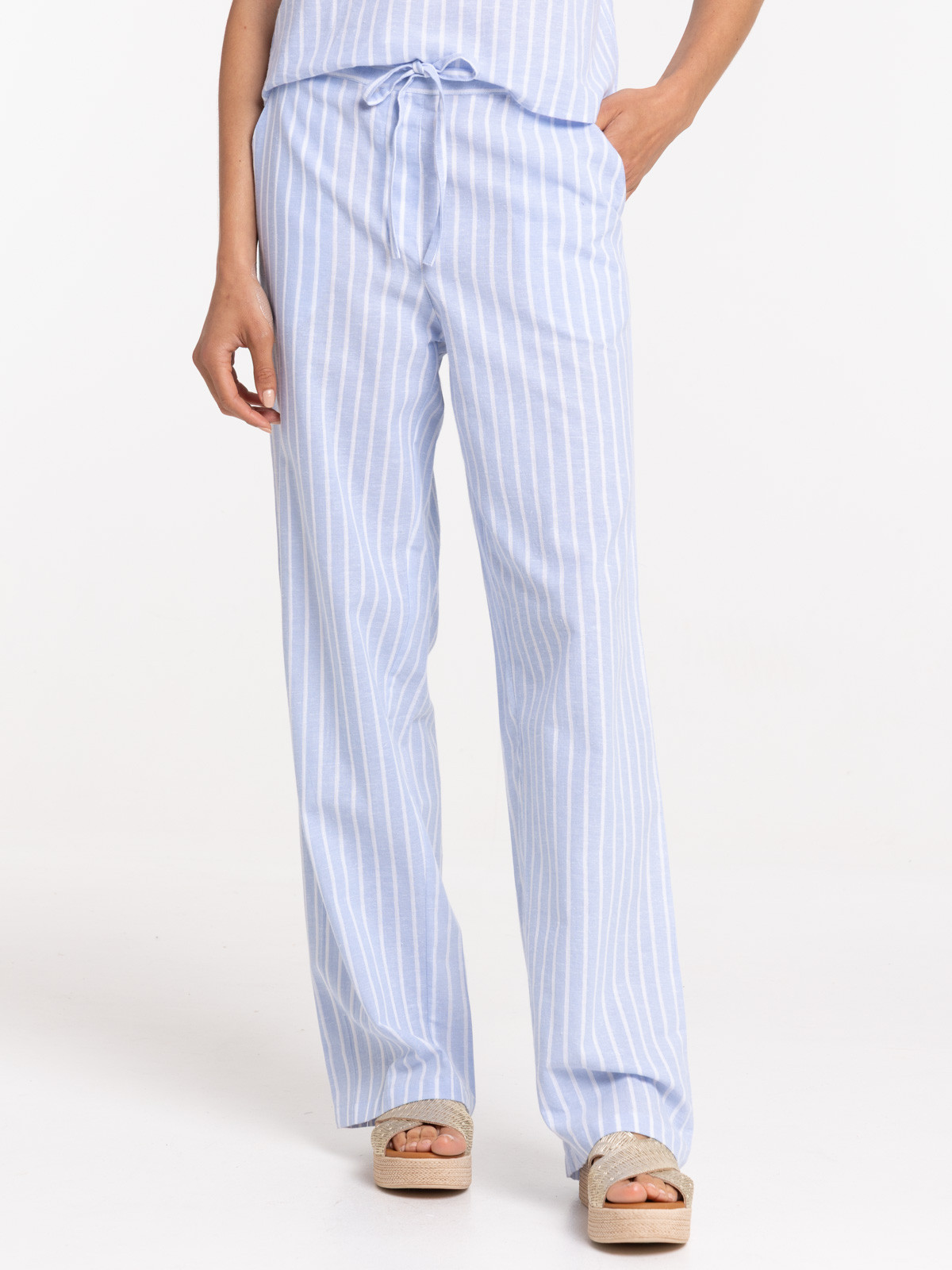 Pantalon rayé femme