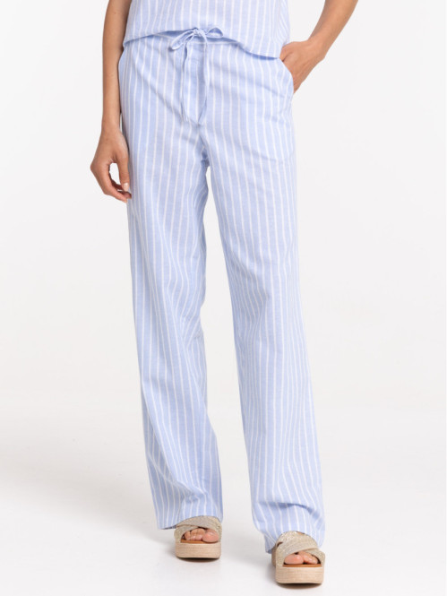 Pantalon rayé femme
