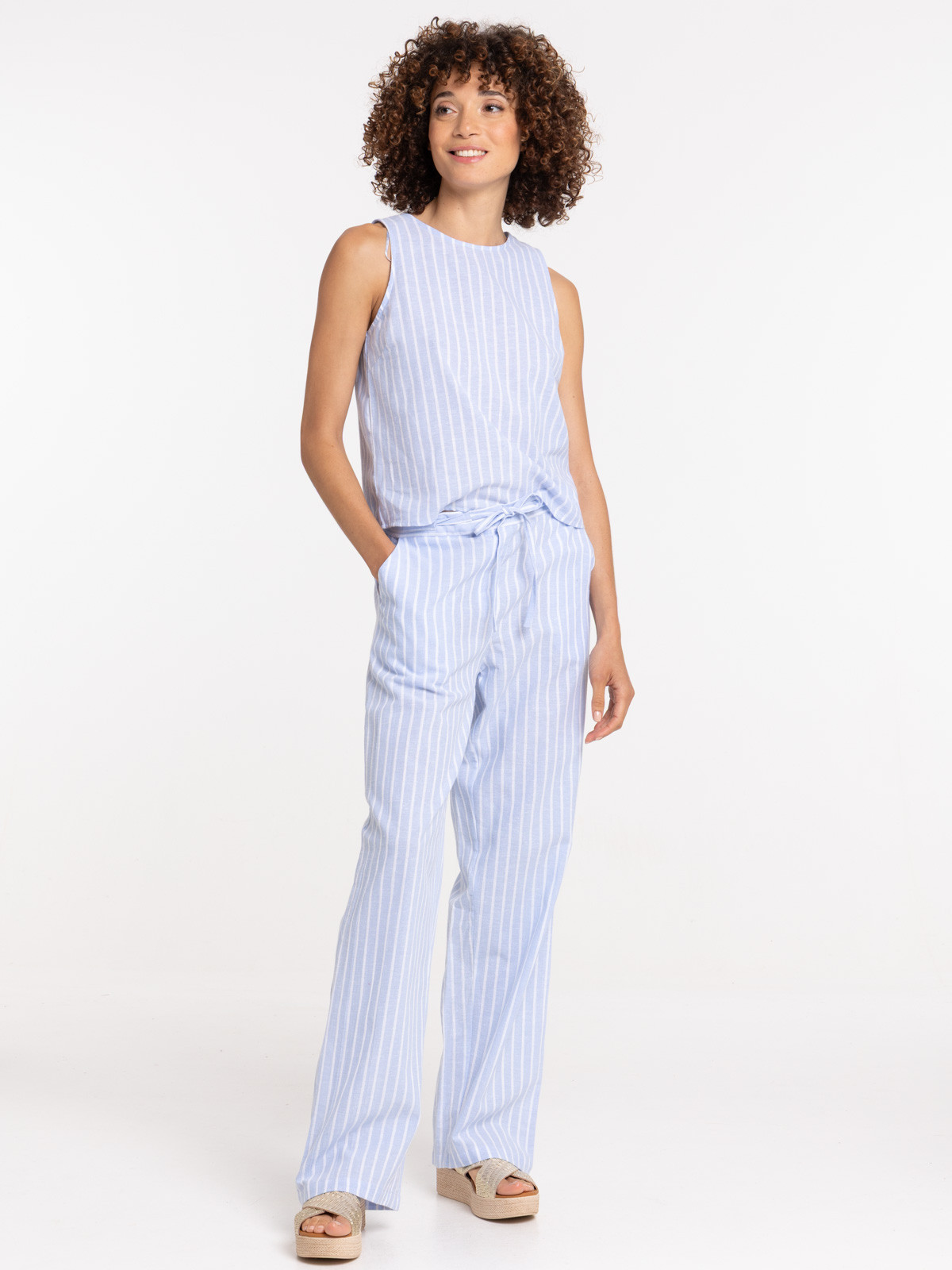 Pantalon rayé femme