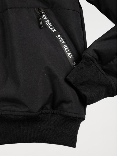 Blouson à capuche garçon noir (10-16A)