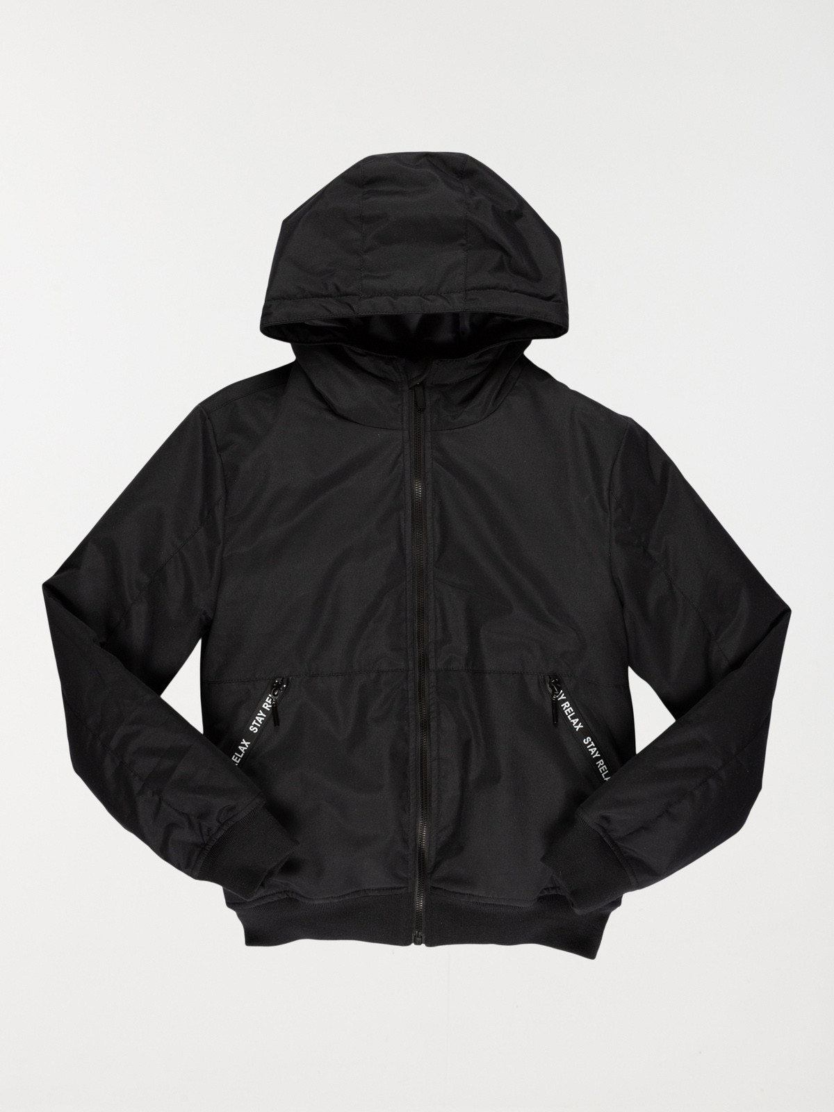 Blouson à capuche garçon noir (10-16A)