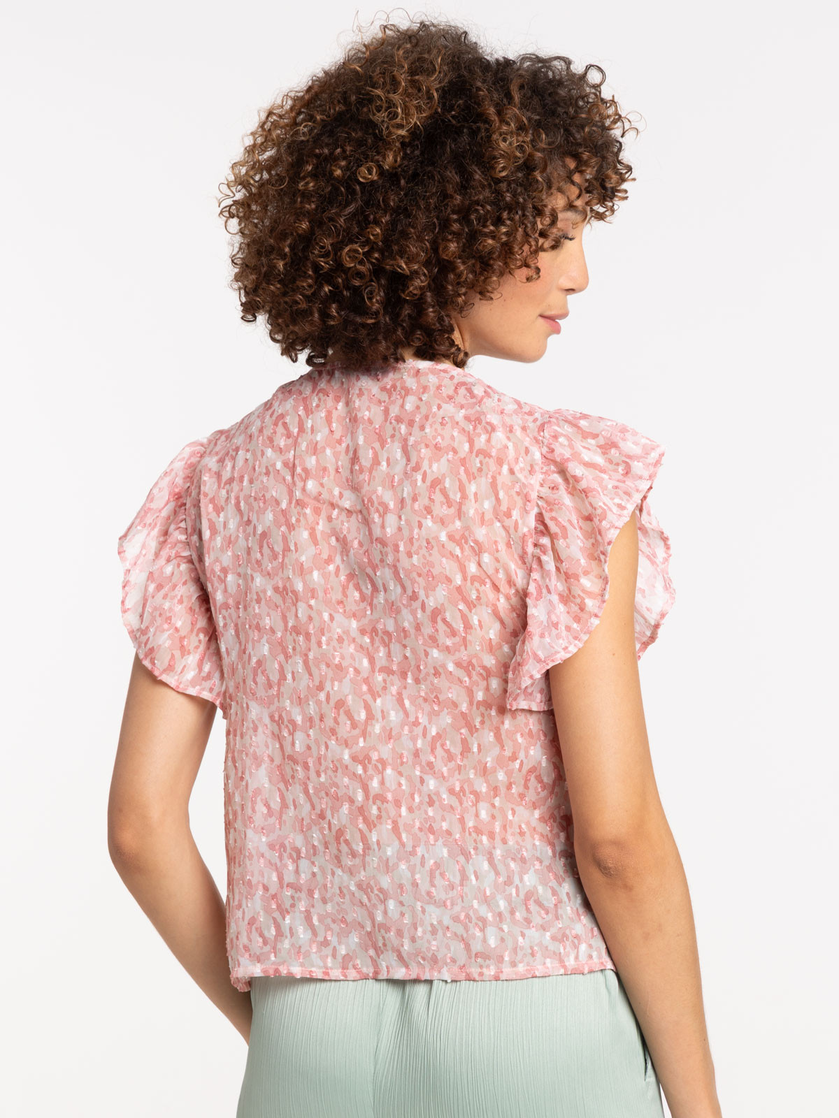 Blouse en voile imprimé femme