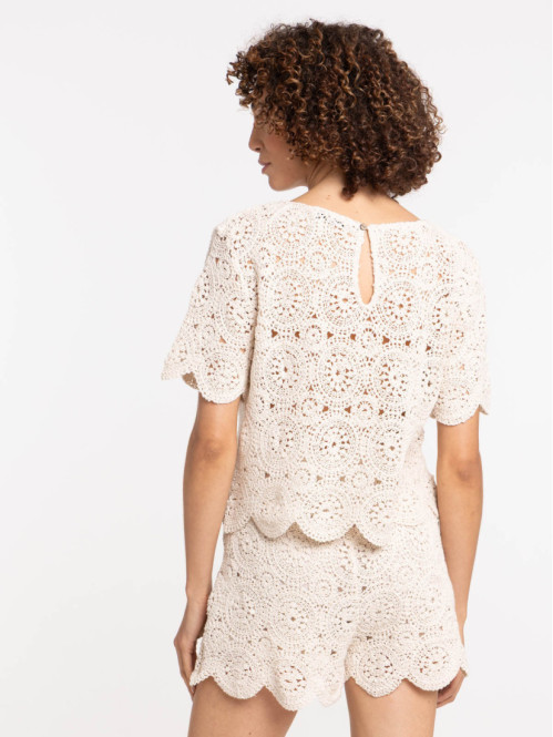 T-shirt maille crochet femme T-shirt maille crochet femme