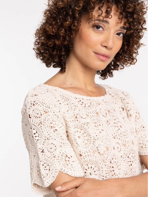T-shirt maille crochet femme T-shirt maille crochet femme