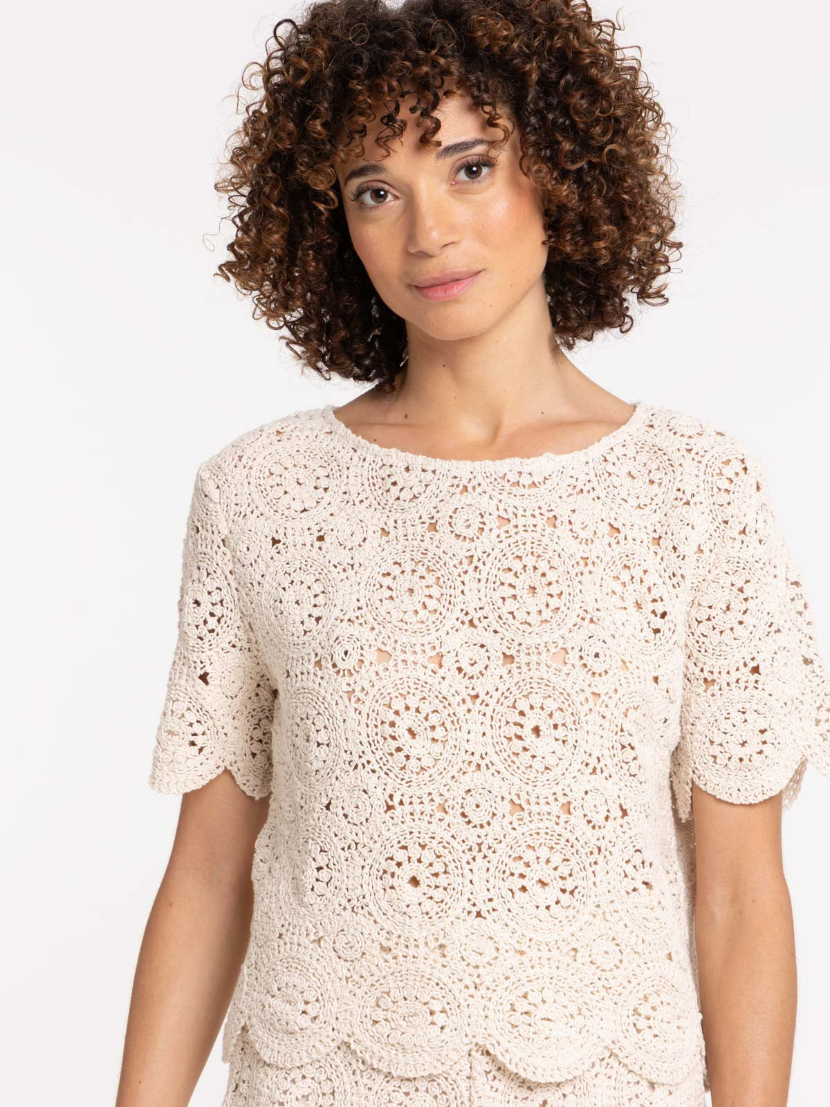 T-shirt maille crochet femme T-shirt maille crochet femme