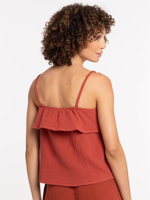 Débardeur gaze de coton femme