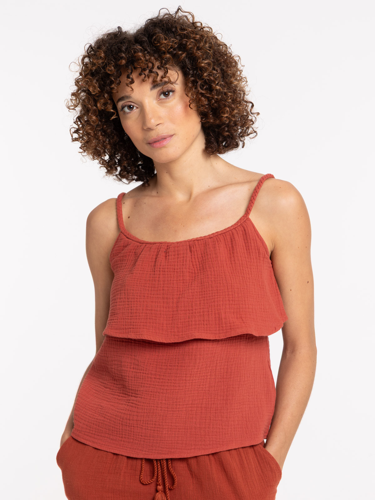 Débardeur gaze de coton femme