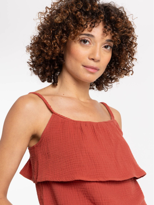 Débardeur gaze de coton femme
