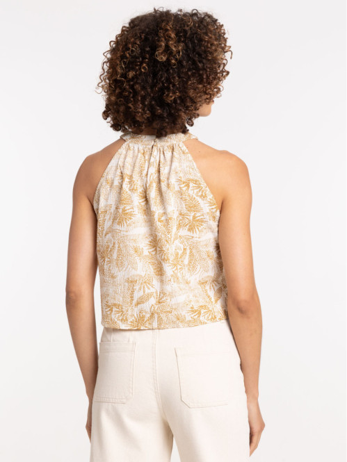 Top imprimé découpe V...