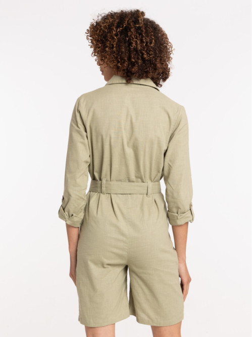 Combishort esprit safari femme