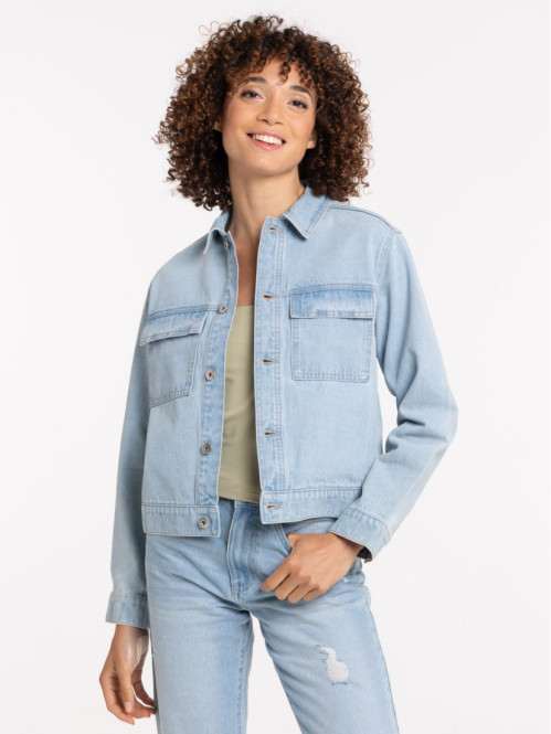 Veste en jean bleach femme Veste en jean bleach femme