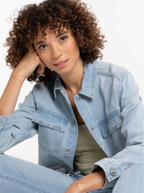 Veste en jean bleach femme