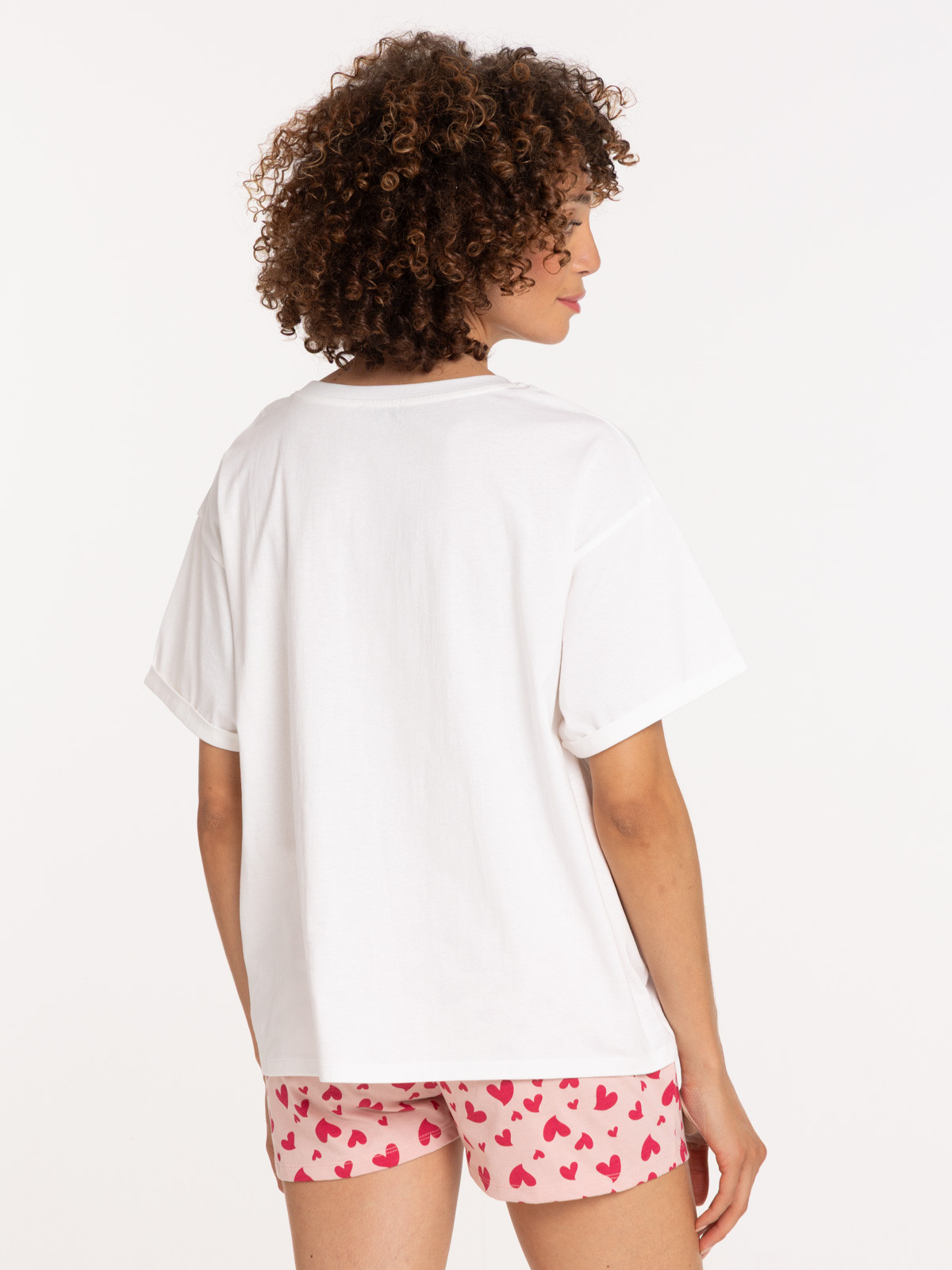 Pyjashort message blanc cassé femme