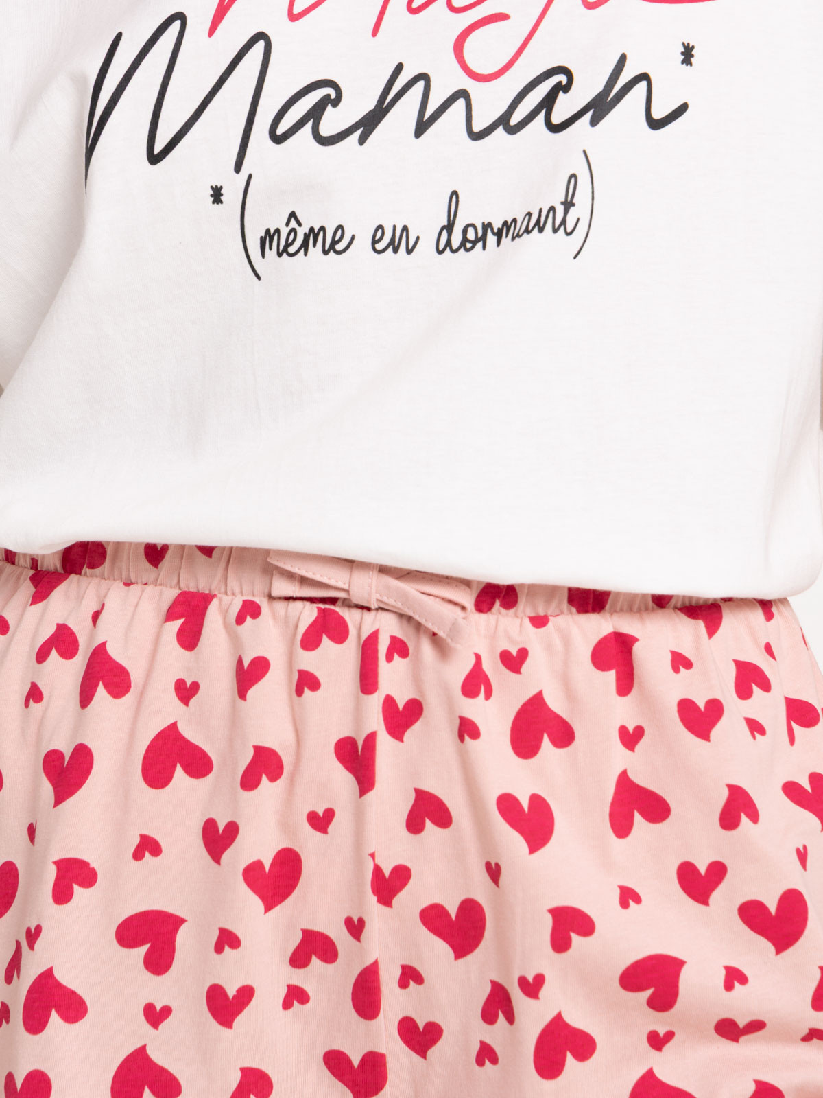 Pyjashort message blanc cassé femme
