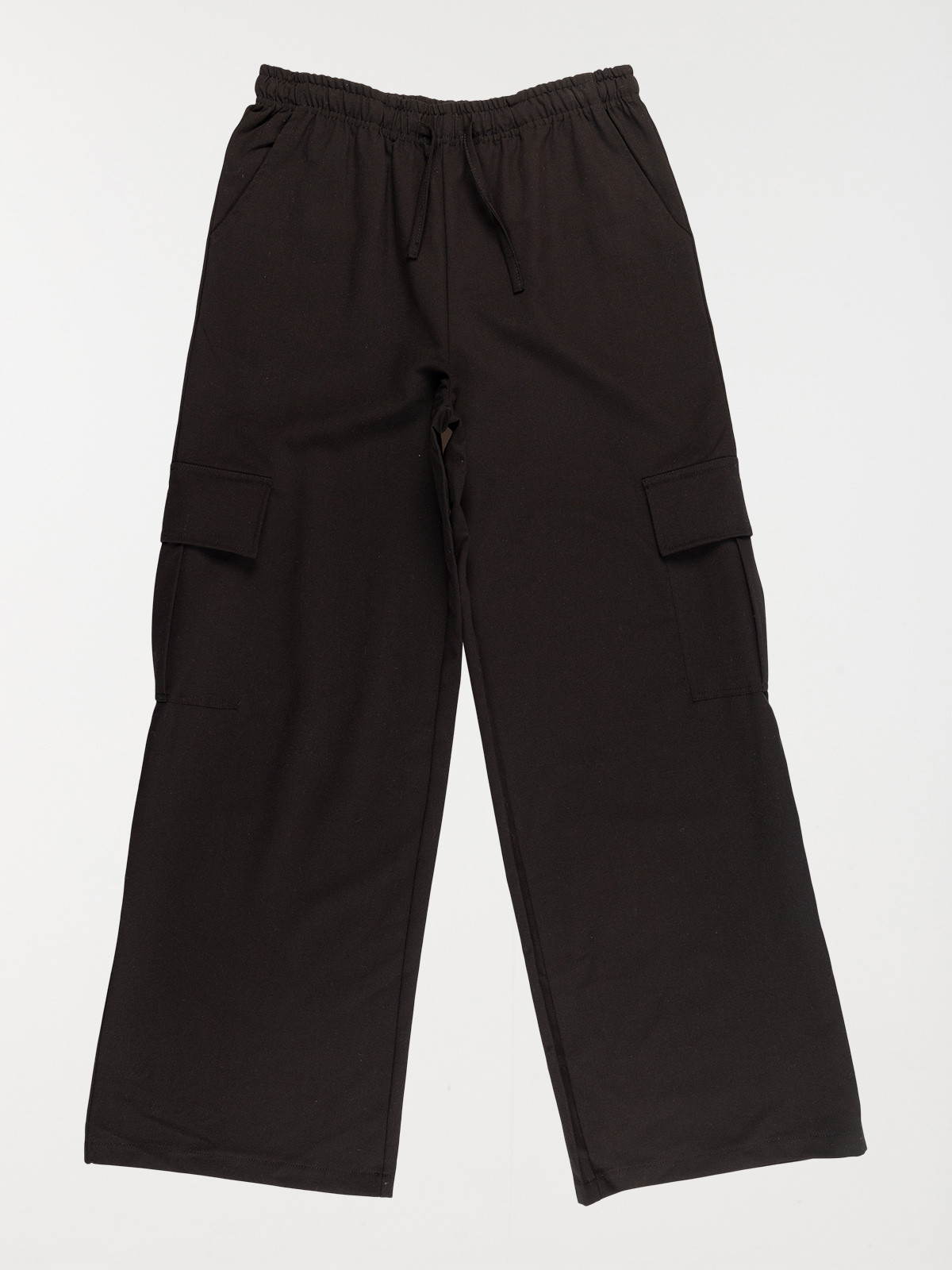 Pantalon cargo uni noir fille (XXS-M)