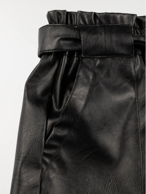 Short noir ceinturé fille (XXS-M)