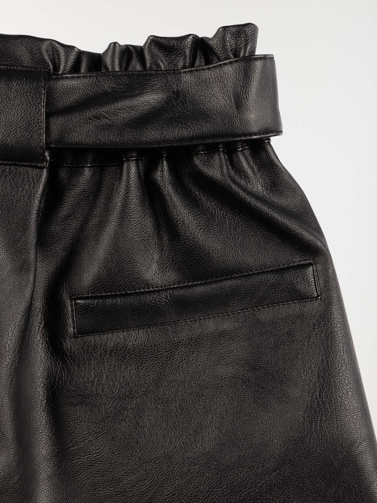 Short noir ceinturé fille (XXS-M)