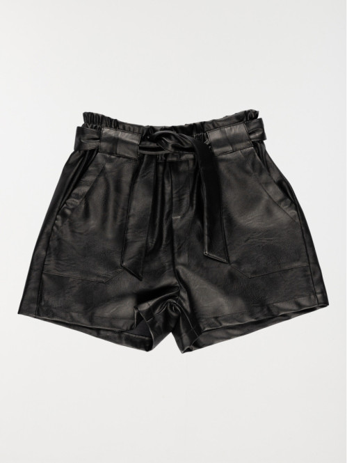 Short noir ceinturé fille (XXS-M)