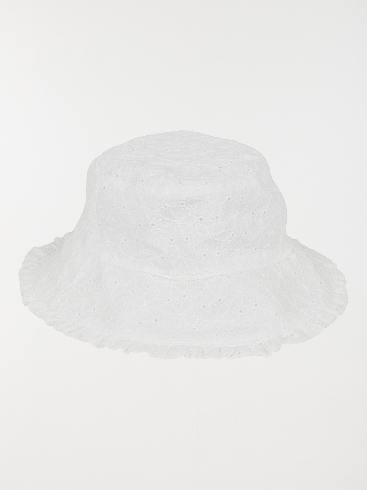 Chapeau en broderie anglaise bébé fille