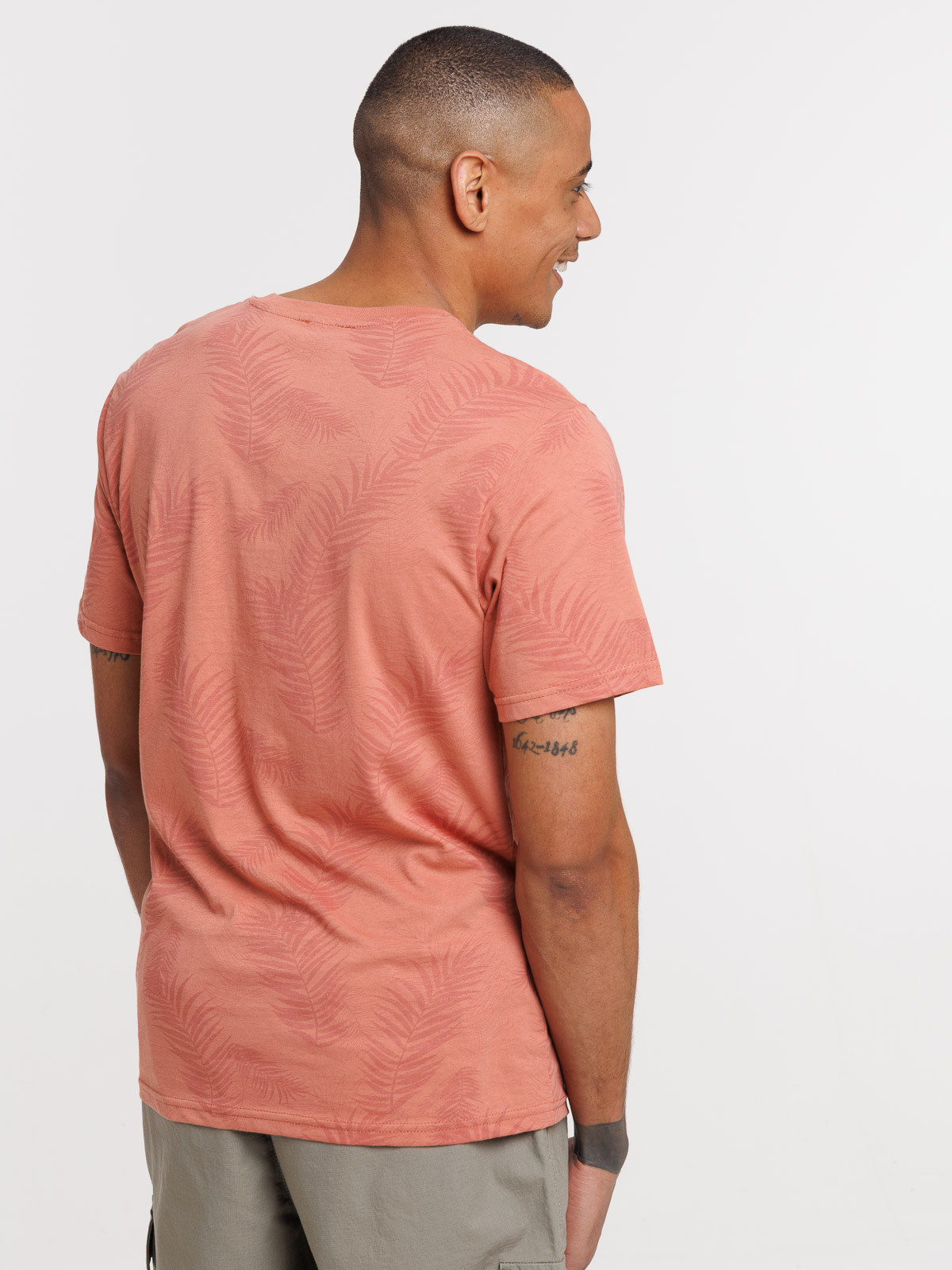 T-shirt col rond feuille de palme homme