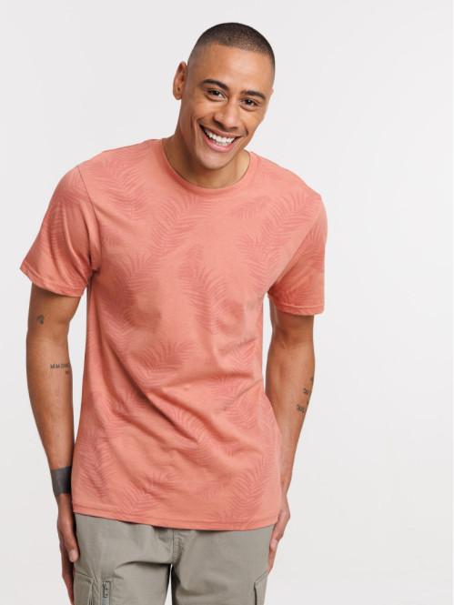 T-shirt col rond feuille de palme homme