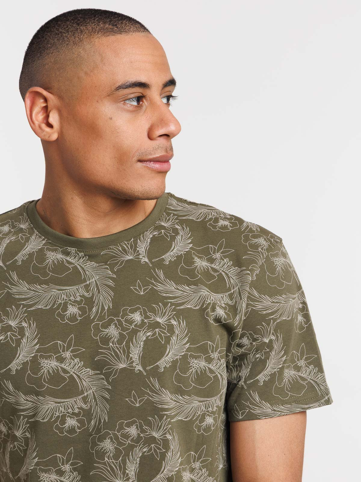 T-shirt col rond motif tropical homme T-shirt col rond motif tropical homme