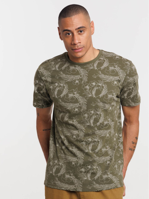 T-shirt col rond motif tropical homme T-shirt col rond motif tropical homme