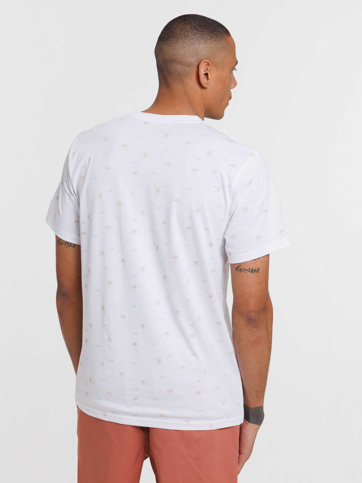Tee-shirt blanc motif palmier homme Tee-shirt blanc motif palmier homme