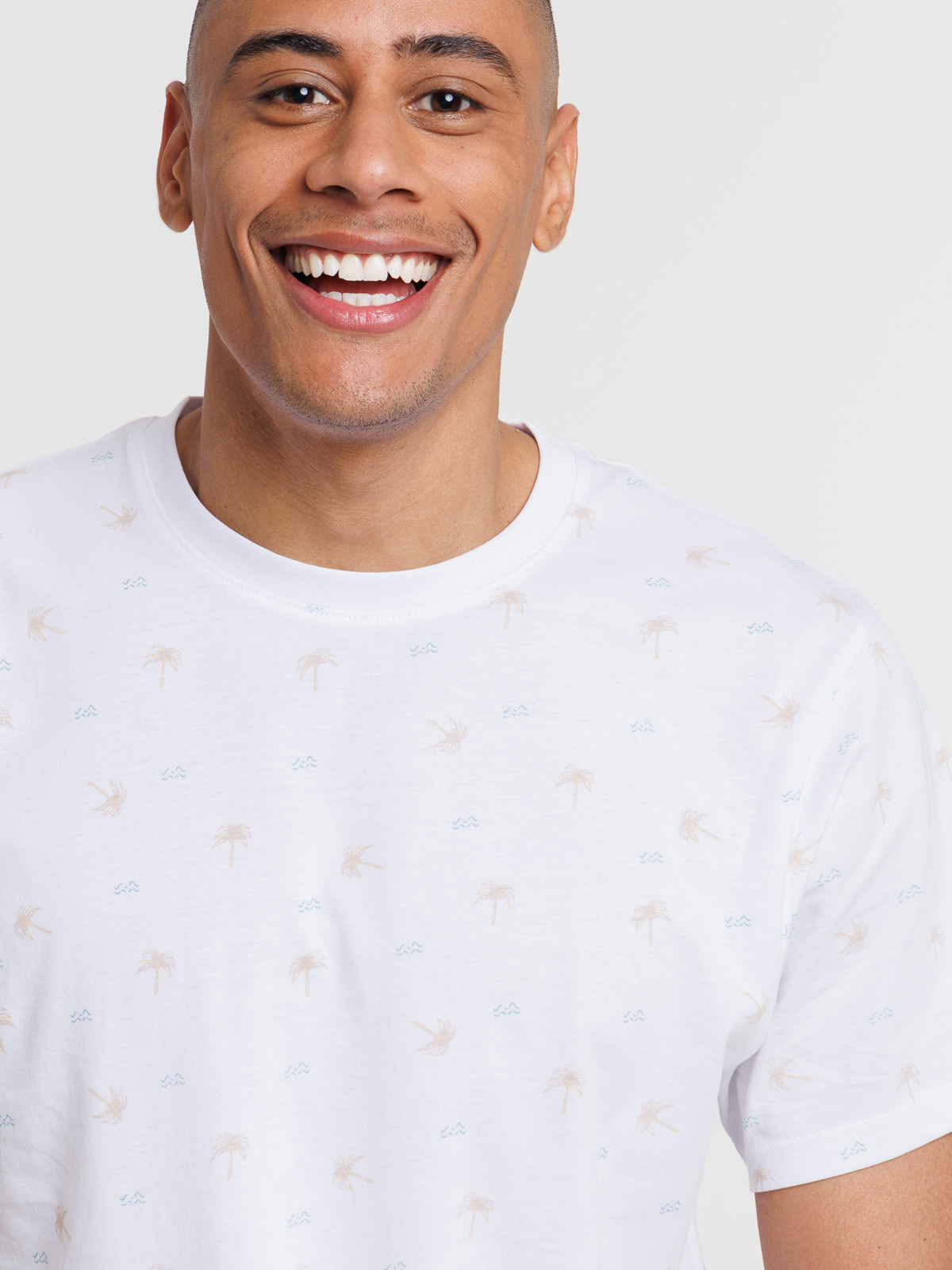 Tee-shirt blanc motif palmier homme Tee-shirt blanc motif palmier homme