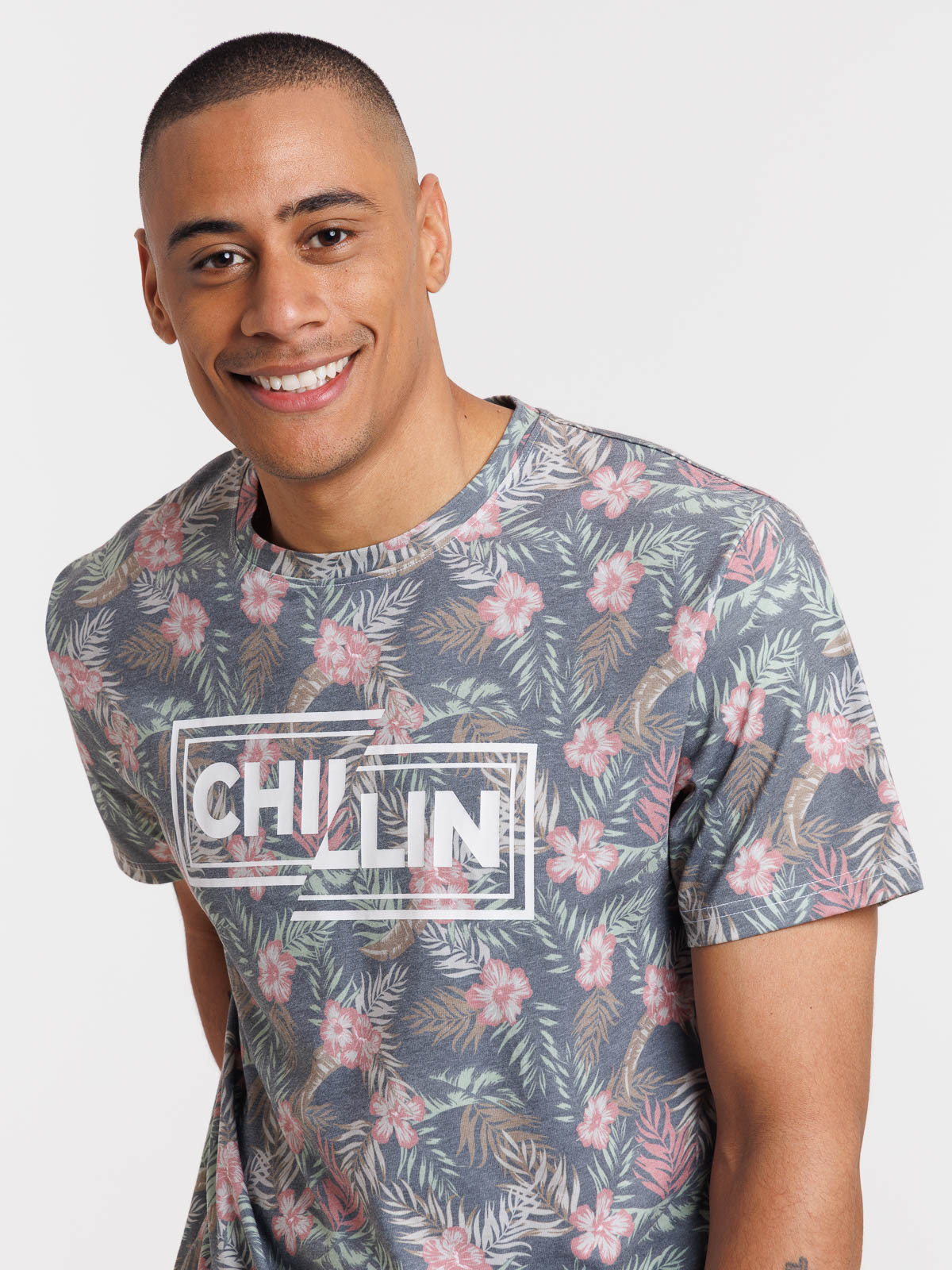 Tee-shirt feuillage tropical homme