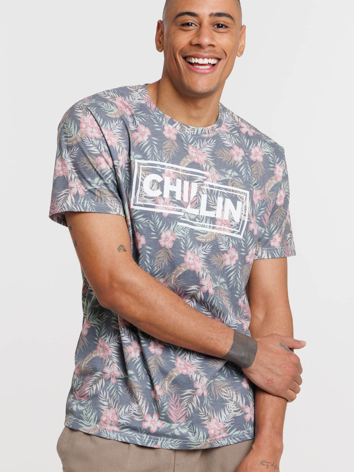 Tee-shirt feuillage tropical homme