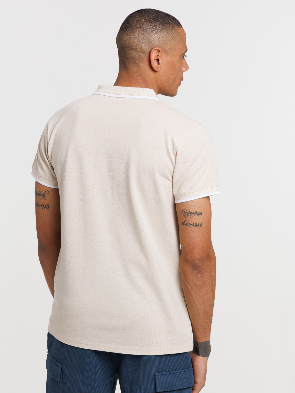 Polo beige clair homme