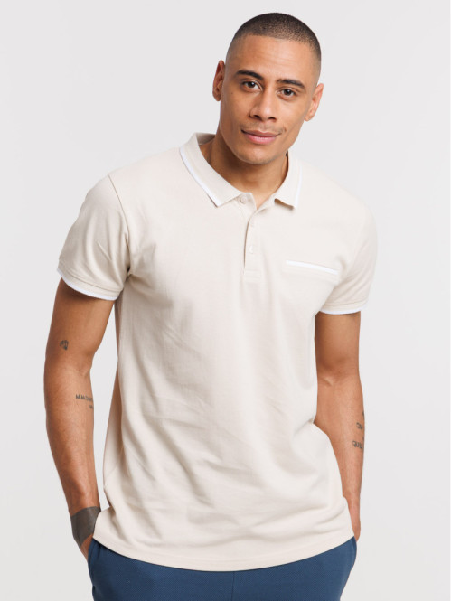 Polo beige clair homme