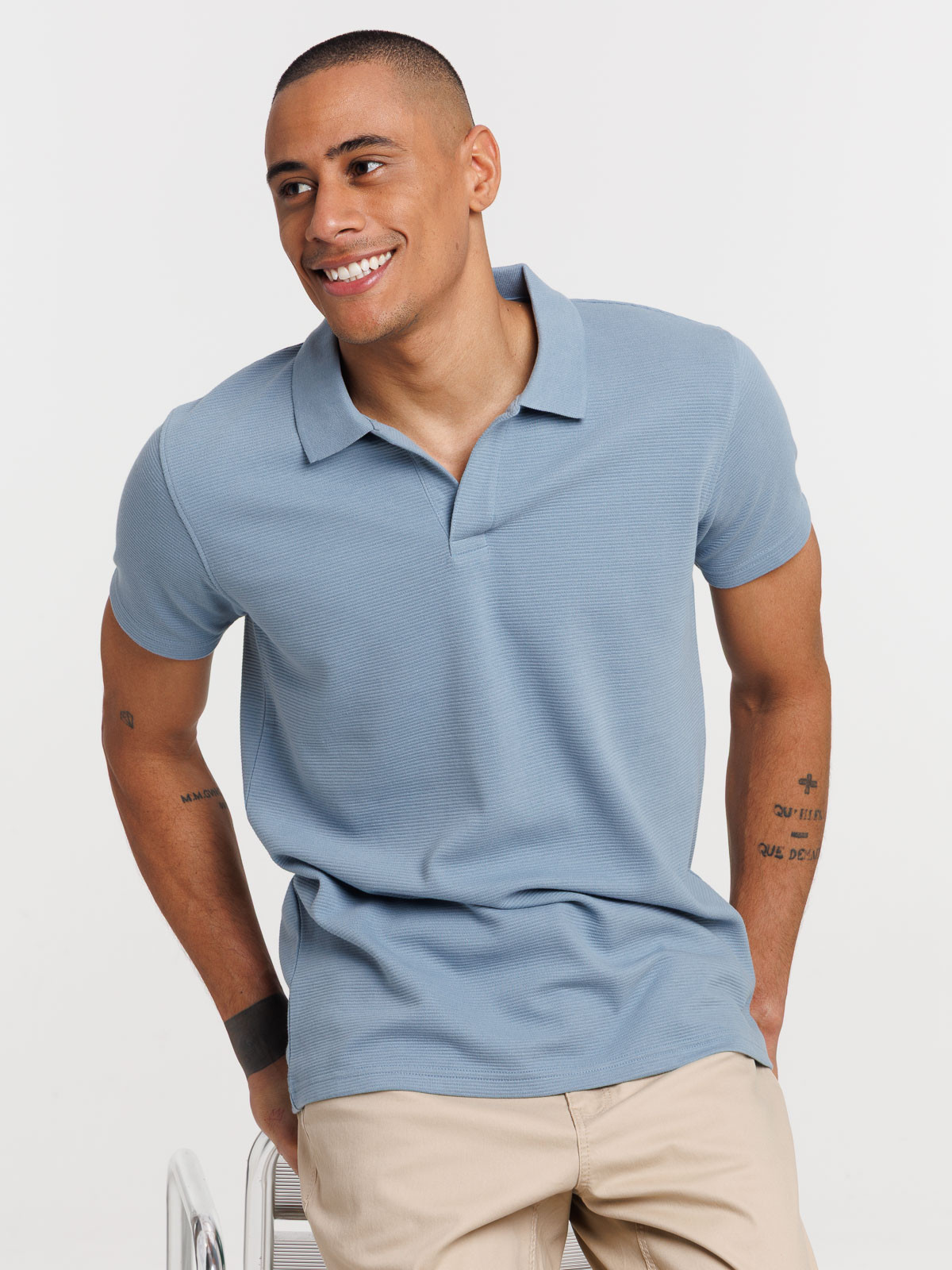 Polo côtelé homme