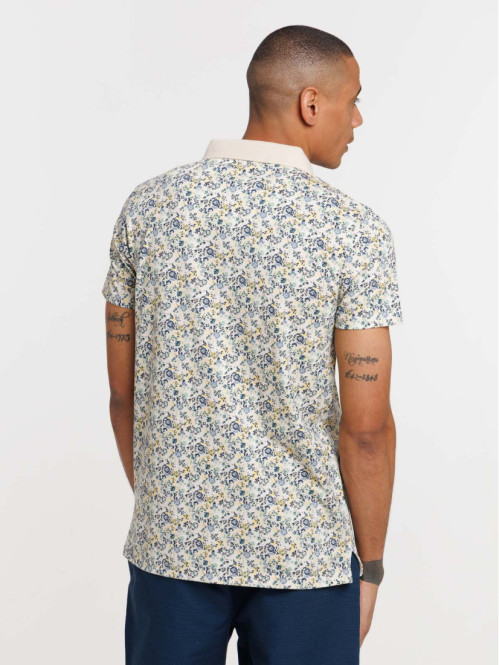 Polo fleuri 100% coton homme