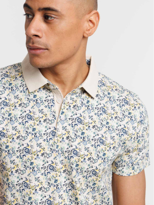 Polo fleuri 100% coton homme