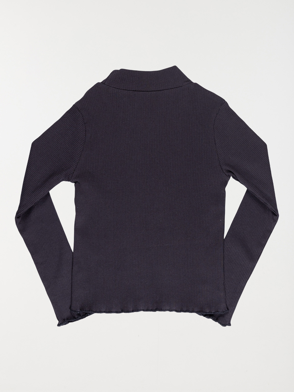 T-shirt fille marine kid côtelé (3-8A)