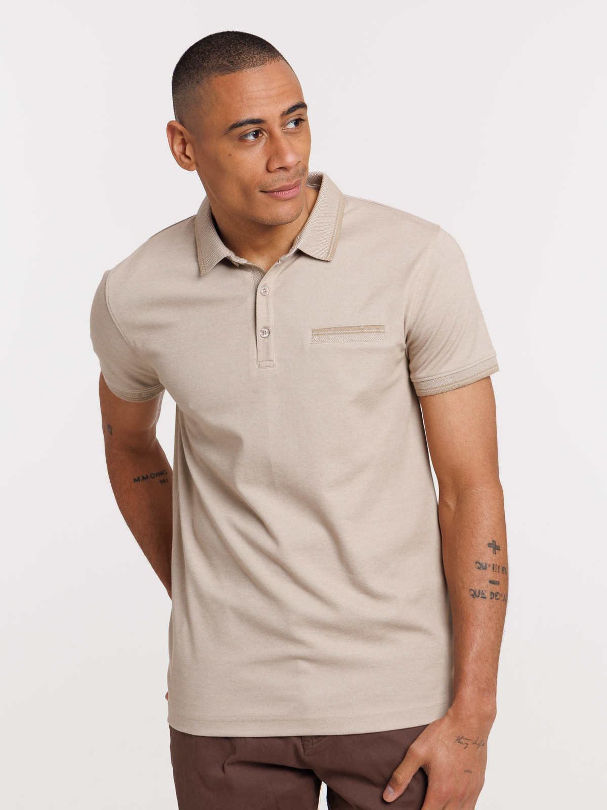 Polo beige clair homme Polo beige clair homme