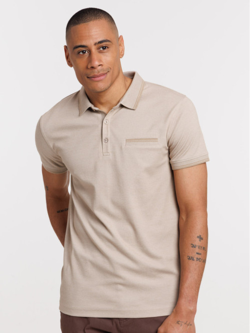 Polo beige clair homme