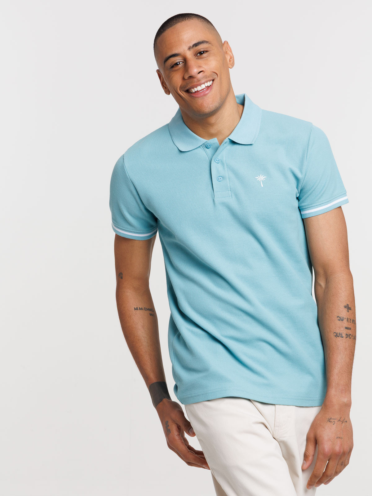 Polo agua motif palmier homme