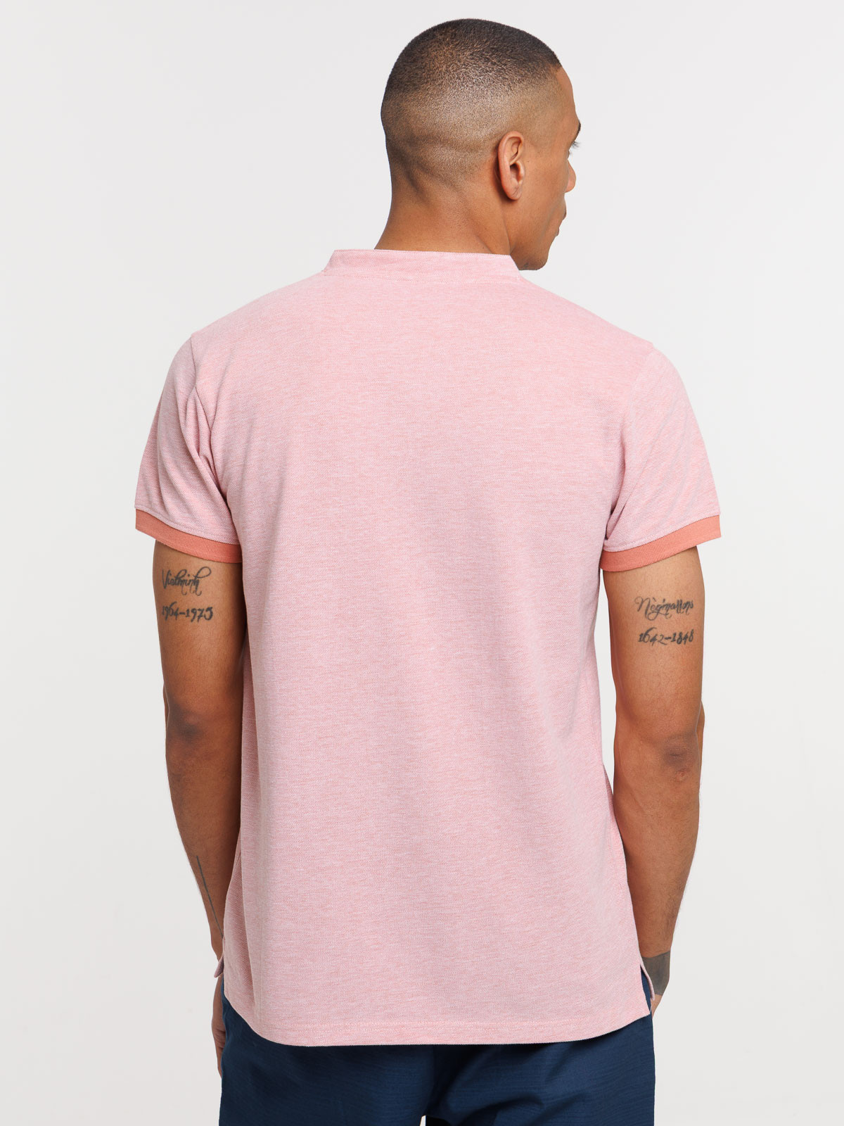 Polo col mao rose sauvage homme Polo col mao rose sauvage homme