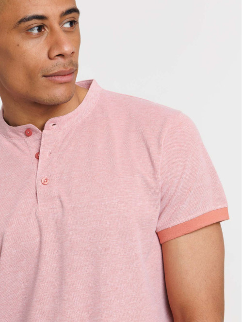 Polo col mao rose sauvage homme Polo col mao rose sauvage homme