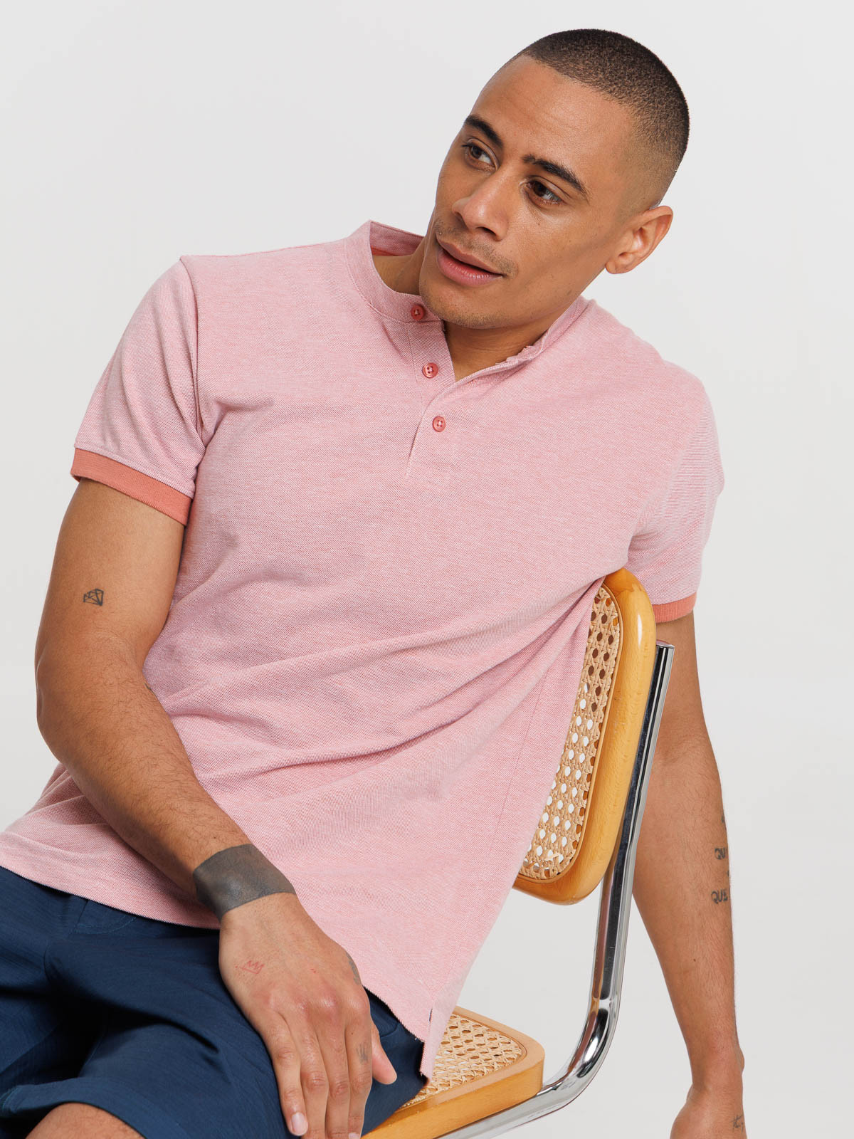 Polo col mao rose sauvage homme
