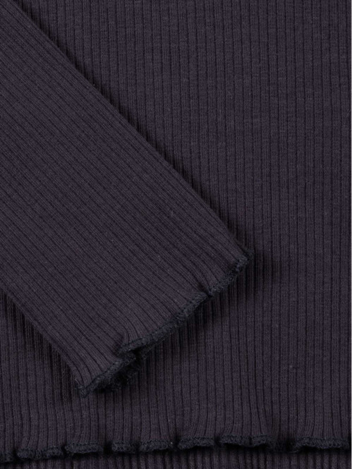 T-shirt fille marine kid côtelé (3-8A)