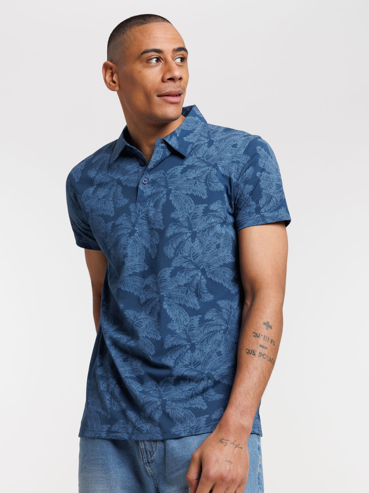 Polo imprimé palmier homme